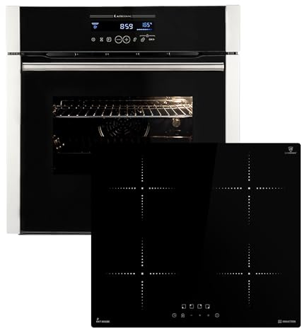 Cuisinière: 60cm Four encastrable EB8016ED + 59cm Plaque Induction IH85900RL | Catalyse | Rôtisserie | Fonction pizza | Gril | Air chaud | Tiroirs télescopiques | Timer automatique | SET8016IH859RL