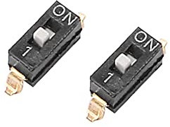 2 Pcs Noir DIP Switch 1 Positions Pour Circuit Breadboards PCB Surface Mounted Devices Type xiaguolingsm