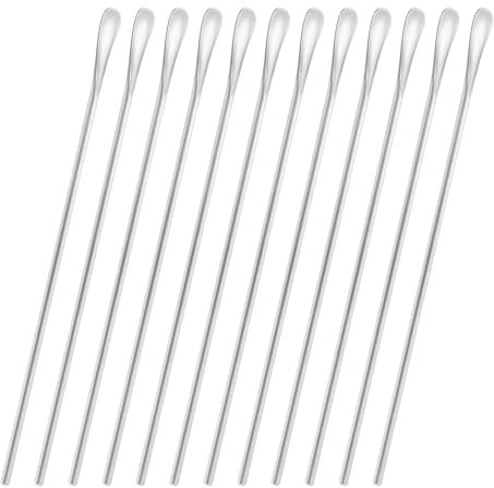 luvtree 12 Pcs 10In/25.8cm Stainless Stee Coffee Stirrer Spoon Reusable & Cocktail Stirrer & Tiny Spoon & Iced Tea Spoon & Bar Spoon.Dishwasher safe