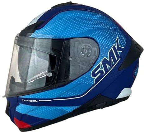 SMK Helmets Integralhelm, Modell Typhoon Mystic, dekoriert, matt, Blau, vollständig zugelassen (M 57/58)