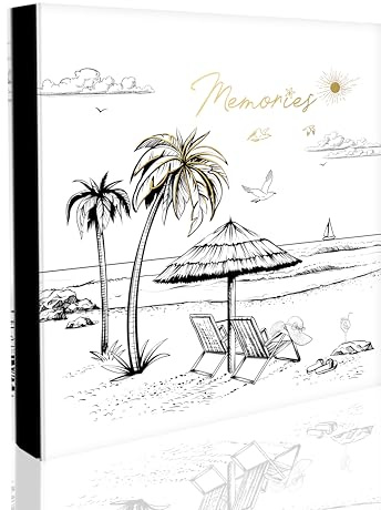 Holoary Travel Photo Album 4x6 500 Photos Five Pictures Per Page, Large Vacation Photo Album Printed Book Cover Travel Design Honeymoon Memories