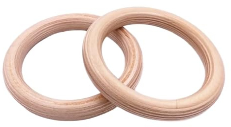 SynapSYA Turnringe aus Holz for Kinder, 25 mm, Turnring mit verstellbaren Riemen und Schnallen, for den Innenbereich, Fitness, Heimspielplatz, Fitnessstudio, Klimmzüge Turnringe(Only Gymnastic Rings)