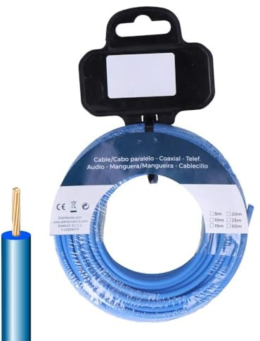 Carrete de cable H07Z1-K 6,00 mm² azul, 10 m - Ideal para instalaciones eléctricas y conexiones seguras en exteriores.