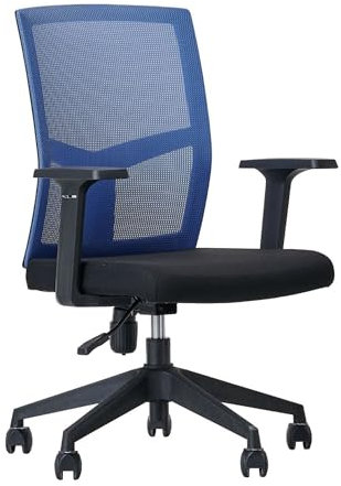 Adjustable Ergonomic Mesh Computer Desk Chair with Lumbar Support for Gaming Study and Work Ideal for Home Office and Living Room (Blue)