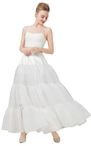 BEAUTELICATE Women’s Swing Petticoat Floor Length Underskirt A-line Long Half Slip 50s Vintage Circular Skirt For Wedding Evening Carnival Dress Lehengas Dress Up