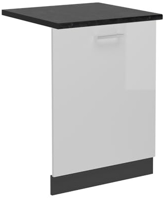 Vicco Tapa del lavavajillas R-Line, Blanco Alto Brillo, 60 cm, ET Antracita