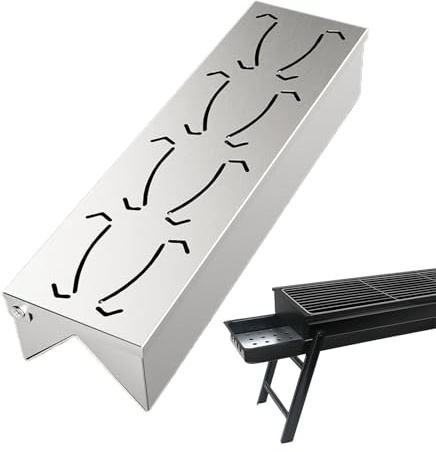 Raucherbox aus Holz, Raucherbox aus Holz, Pellet-Raucherbox aus Edelstahl, für Outdoor-Grill mit komfortablem Deckel