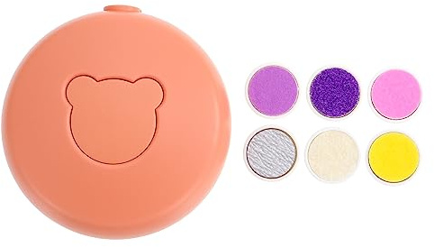 Elektrischer Nageltrimmer für Kinder und Erwachsene, Orange | 1 Satz mit Abs Gehäuse, Inklusive Bürste und Ersatzköpfen, Tragbar für Sichere Pflege