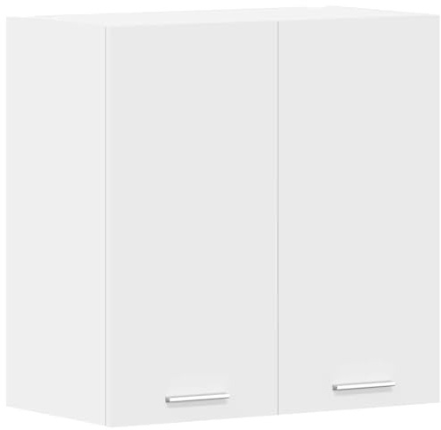 Armario colgante resistente para pared Lyon White maximiza el espacio, fácil de usar, dos estantes para cuencos, platos, ollas, almacenamiento duradero de cocina, optimiza el espacio, amplio