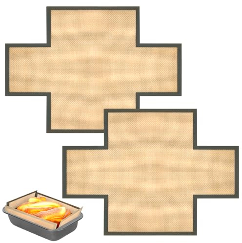 Setgoold 2PCS Reusable Silicone Bread Loaf Pan Liners 9x5 Inch | Nonstick Loaf Pans Liners, Baking Mat & Liner Set for Baking Cookies Toast