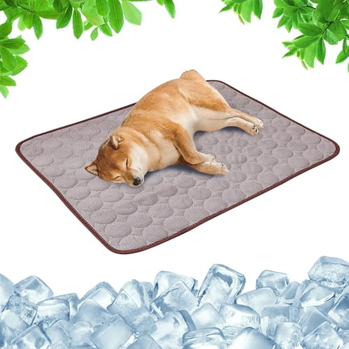 Generisch 2026 Neu Kühlmatte Hunde, Kühlmatte für Hunde Katze, Kühldecke Hund Selbst Kühlende Hundematte Sommer Kühlkissen wasserdichte rutschfeste hundematte (Dunkelgrau, XL-100x70cm)