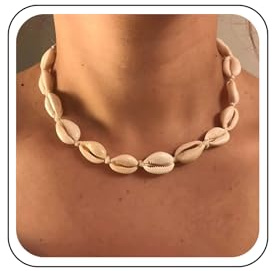 TseenYi Collier Ras Du Cou En Cauris Collier Boho En Coquillage Collier Court Réglable En Coquillage Colliers Courts En Cauris Colliers D'été Plage Océan Bijoux
