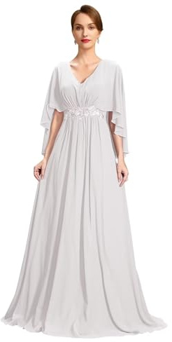 Kleid für Damenpartys, Chiffon-Ärmel für die Braut, Lange, perlenbesetzte Abendkleider für Damen