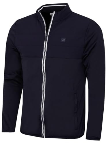 Calvin Klein Mens Atlantic Hybrid Stretch Insulated Full Zip Golf Sweater