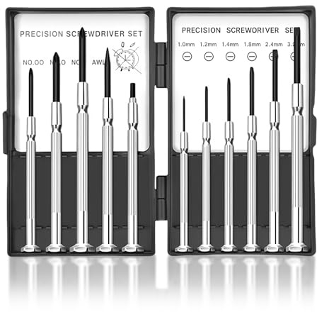 LUMOOM Mini tournevis de précision 11 en 1 - Kit d'outils d'horloger - Petit tournevis de précision pour montres, lunettes, réparation d'ordinateur