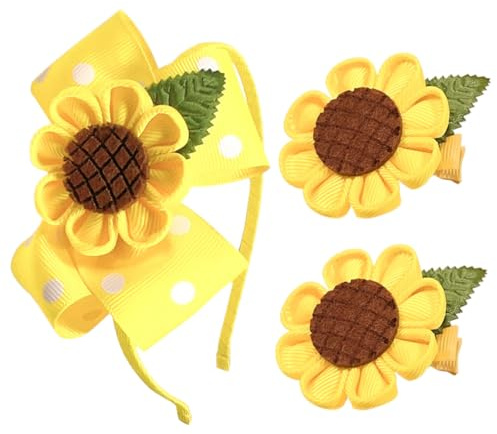 CHICAMPERA Sonnenblumen Haarspangen Satz für Mädchen mit Metall und Gewebe Leicht und Bequem Süße Haarschmuck Accessoires für Geburtstag und Abschlussfeier