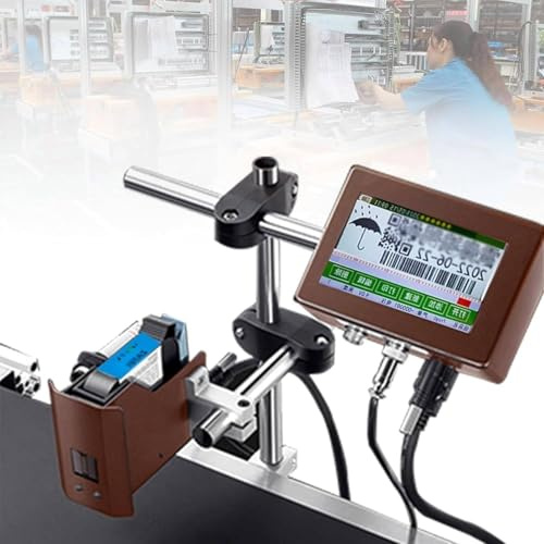 GAYAYAS Automatic Coding Machine, Industrial Inkjet Printer, Date Printer with Touch Screen, for Text QR Code/Barcode/Batch Number/Label/Image/Date Printer 25.4mm