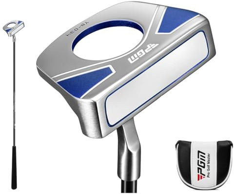 Putter da golf in piedi con pick-up per palline, per uomini e donne, con copritesta per destrorsi e putter da golf da 86 cm (blu)