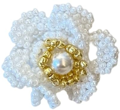 Handgefertigte Perlen Acryl Blumenringe in koreanischen, trendigen Stilen, einzigartiges Design, Damen Modeschmuck, stilvolle Perlenringe, einzigartige Acryl Blumen, koreanische, trendige Stile