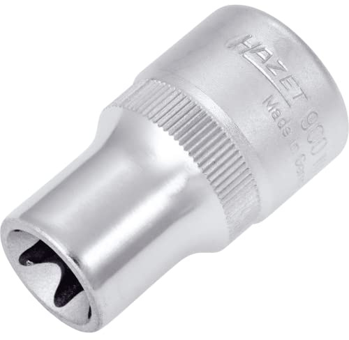 HAZET Steckschlüsseleinsatz 900-E14, 1/2 Zoll (12,5 mm) Vierkant | 1/2 Zoll (12,5 mm) Vierkant hohl, Antrieb 1/2 Zoll (12,5 mm) Vierkant hohl, Abtrieb Außen TORX Profil, Chrom-Vanadium, 50 g