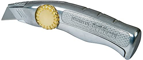 STANLEY FATMAX Messer PRO 0-10-818 (mit feststehender Klinge, 205 mm Länge, robustes Zinkdruckgehäuse mit patentierter InterLock-Verbindung, mit magnteischer Spitze, Ersatzklingen im Griff verstaubar)