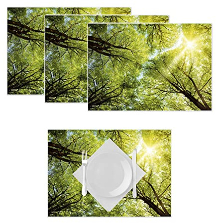 Artipics Tischsets Platzsets Abwaschbar Lichtblick 4er-Set Kunststoff