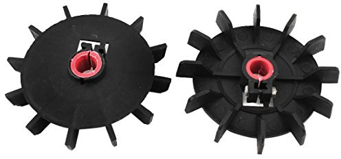 sourcing map Einstellbarer 15 mm Innendurchmesser Kunststoff 12 Schaufeln Motorlüfterflügel Schwarz 2 STK