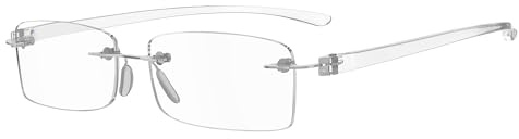 Eyekepper Leser Kleine Linse Randlos Lesebrille Männer Frauen(Transparent Buegel)+1.75