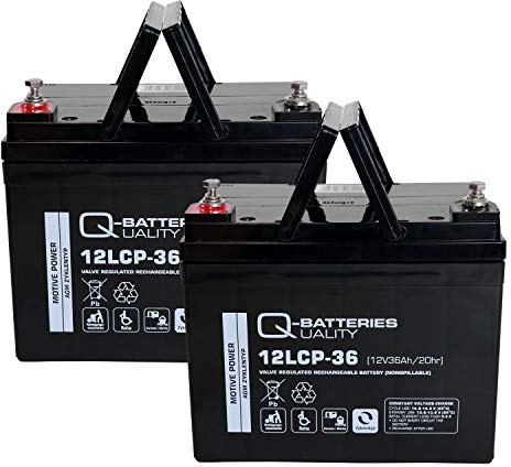 Ersatzakku für Shoprider Portas Plus 2 St. Q-Batteries 12LCP - 36 / 12V - 36Ah Zyklentyp