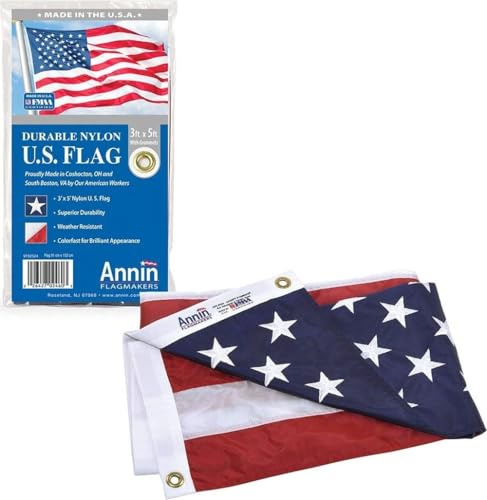 Annin Flagmakers Modell 2460 Amerikanische Flagge Allwetter Nylon SolarGuard Nyl-Glo, 9,5 x 1,5 m