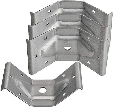 4 x SO-TECH® Ferrures pour Pied de Table en Acier zingué 60 x 100 mm pour un Montage stable Équerre Connecteur d’Angle