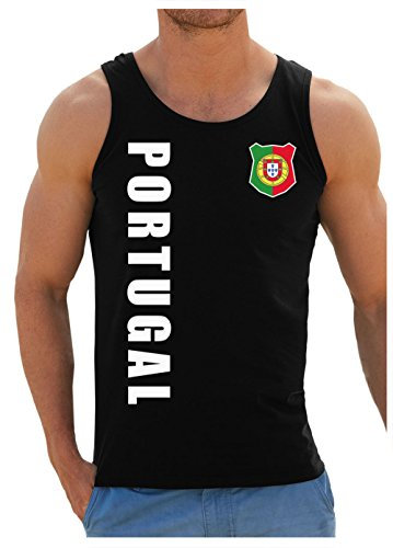 Portugal Tank-Top Name Nummer EM-2021 Shirt Trikot Schwarz M
