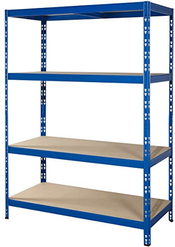 CALLIDUS ✓ Schwerlastregal Rom | 178,5x130x60cm | blau pulverbeschichtet ✓ 4 Böden je max. 250 kg Tragkraft ✓ Lagerregal Metallregal Kellerregal (130 x 178,5 x 60 cm)
