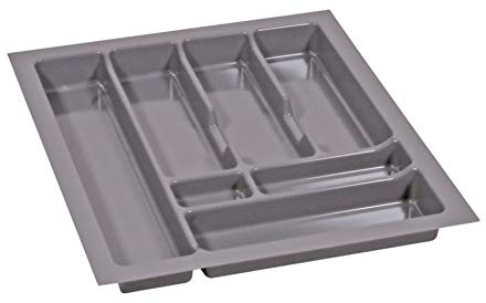 ALUSFERA Besteckkasten für Schubladen 50cm – Schubladen Organizer mit Fächeraufteilung – Hochwertiger Schubladen Organizer Küche für Mehr Ordnung – Anpassbar und leicht zu reinigen - 430x490mm Silber
