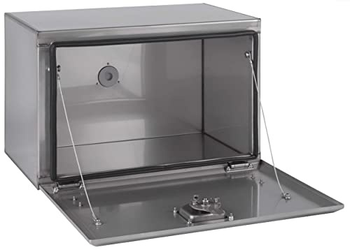 Edelstahlstaukasten matt Werkzeugkasten Staubox Staukiste B 500 x H 350 x T 400 mm mit Stahlseilen LKW Expeditionsfahrzeug Wohnmobil ohne Befestigungsmaterial