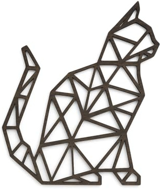 Pet-Jos Katze Wanddekoration Holz Geometrische Ornamente Minimalistische Wandkunst Hängende Dekoration