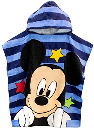 Disney Toalla Poncho para Niños Mickey Mosue Azul Talla única