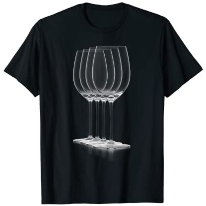 Verres à vin blanc. T-shirt V pour amateur de vin. Contient du vin. T-Shirt