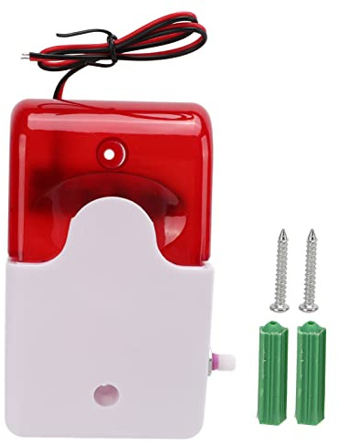 Sirène Intérieure Stroboscopique Filaire, Alarme 110dB, Flash 150 Fois/Min | Boîtier en ABS robuste, Sirène de sécurité pour domicile, Adaptée écoles et hôpitaux, Installation murale avec vis,