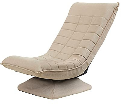 JTBDWOSK Bodensessel 360° drehbar, Bodenstuhl 3-stufig Verstellbarer Rückenlehne, Bodensofa gepolstert klappbar, Faules Sofa Meditationsstuhl bis zu 180kg belastbar,Braun
