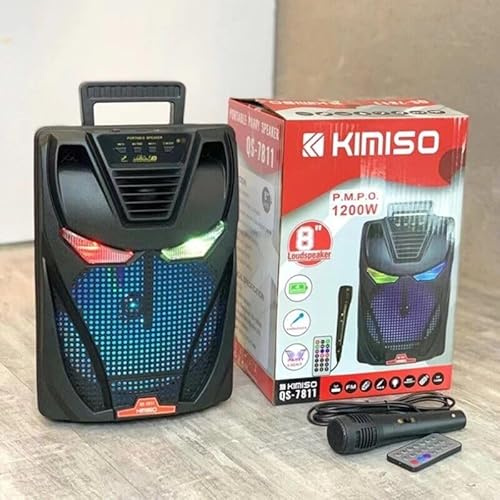 QS-7811 8 1200W) Altavoz Bluetooth con micrófono de karaoke para fiestas Kimiso (QS-7811 8