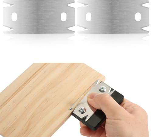 2pcs Woodworking Edge Trimmer Blade, Carbon Steel Edge Banding Cutter Blades Replacement Thicken Wood Planer Knife Easy to Install & Disassemble