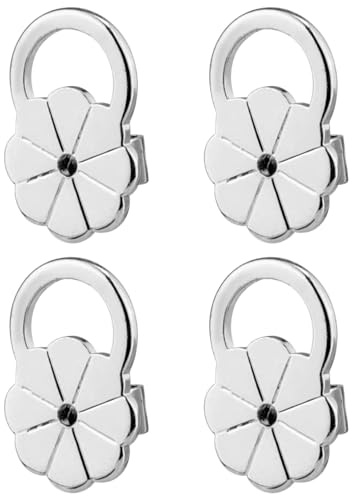 4 Piezas Respaldos de Pendientes, Cobre Parte Trasera para Orejas Caídas, Tachuelas Grandes Levantadores y Soportes para Pendientes Pesados (Plata)