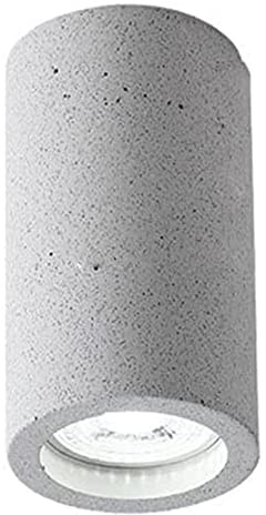 LEIXIUSM Cement Ceiling Spotlight GU10 Surface Mounted Downlight Accent Spot Lighting Indoor, Cylinder Ceiling Light Fixture, Industrial Spotlights for Bedroom Kitchen Island Corridor(White)