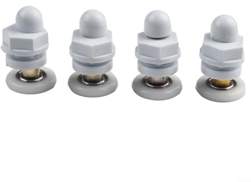 HEBEOT Lot de 4 roulettes de porte de douche pour une utilisation sur des portes en verre de 4 à 8 mm, pour la plupart des cabines de douche, cabines de douche (25 mm)