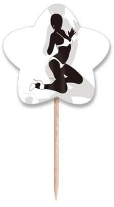 Picconi da donna sexy in ginocchio per bikini, stuzzicadenti, bandierine con etichetta a forma di stella