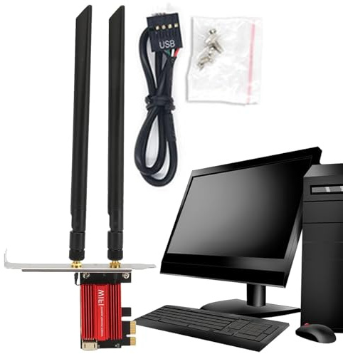 Tarjeta de Red Inalámbrica,Tarjeta WiFi Adaptadores de red para | Conexión estable, adaptador WiFi multifuncional, tarjeta de red interna inalámbrica, mejora tus juegos en