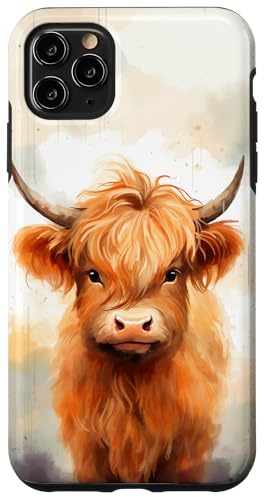 Highland Cow Watercolor Art Case for iPhone 11 Pro Max