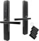 EURA ELH-71H4 Cerradura de puerta inteligente delgada con manija Cerradura combinada de 13,56 MHz Lector de proximidad IP65 Espaciado universal entre pernos más negro