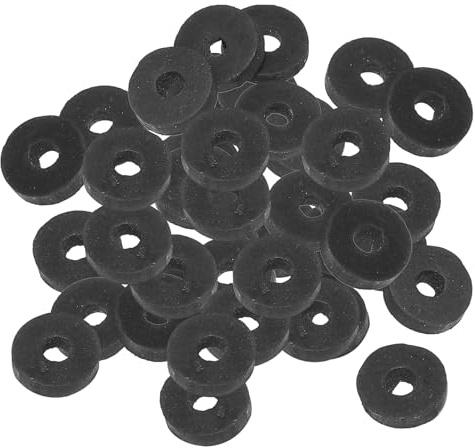 PATIKIL Arandela Plana de Goma M4, Paquete de 100 Unidades 4mm ID 13.8mm OD 3mm de Grosor Junta Espaciadora de Sellado para Grifo, Tubo de Agua, Perno de Fijación, Negro